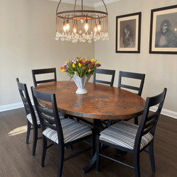 Arhaus Oval Copper Dining Table – Good Condition, Seats 8 - Highland Park, IL