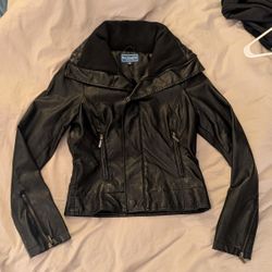 Women's Black Faux Leather Jacket 