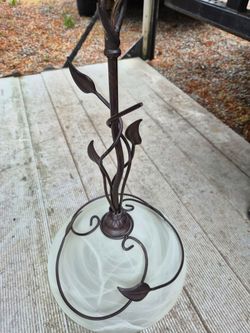 Vintage Hanging Chandelier light fixture with leaf design