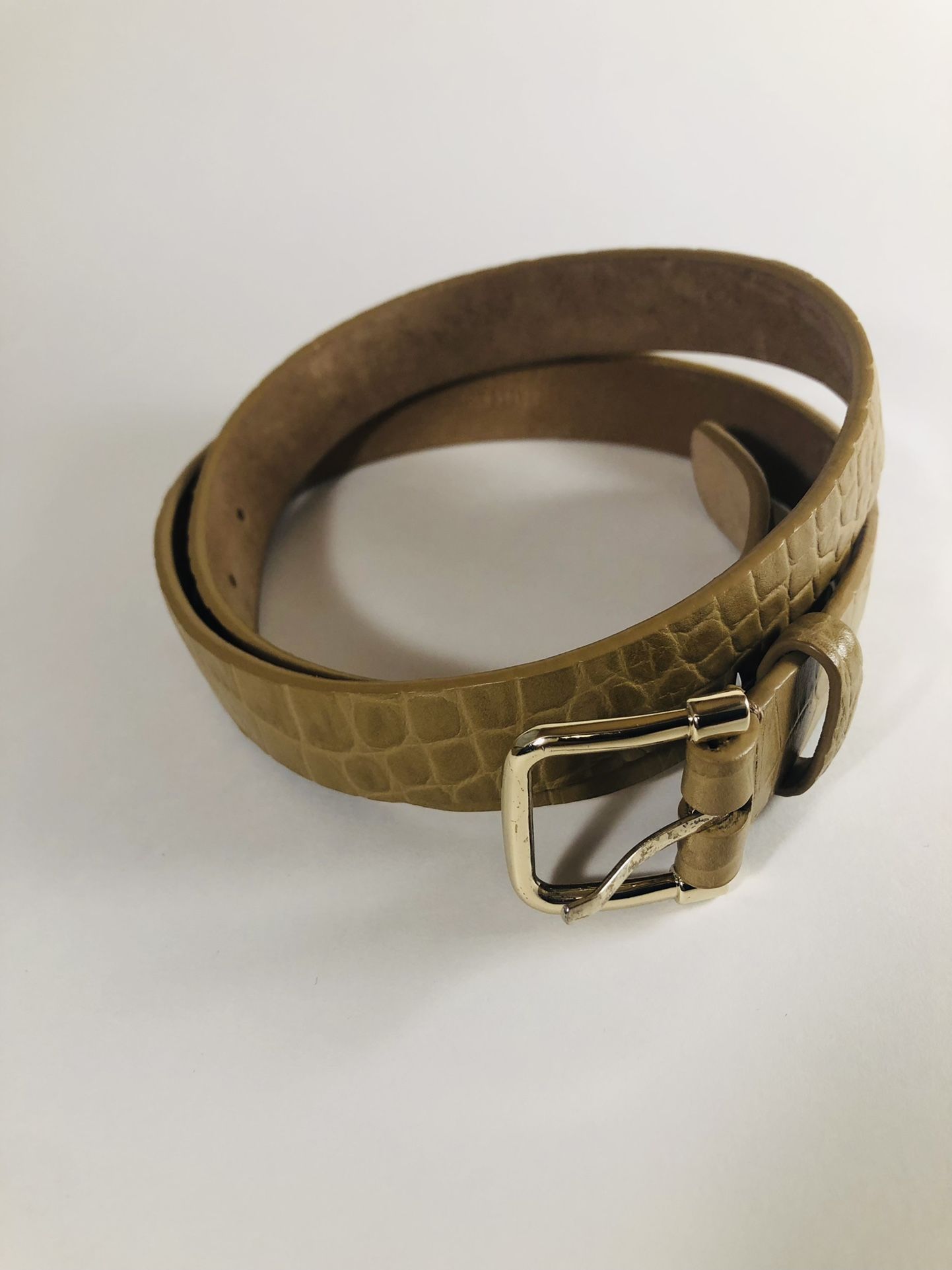 Ann Taylor Beige Genuine Leather Belt
