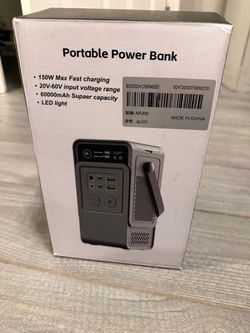 Portable Power Bank 60,000mAh 200W – Fast Charging + LED Light