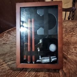 Golf Training Aid Executive Portable Putter Golf Set Mahogany Wood Box International Silver.