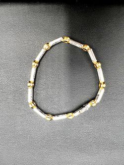 14k yellow and white gold bracelet with total 1.1 carat diamonds