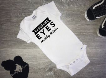 Baby Onesie Handsome Eyes Chubby Thighs