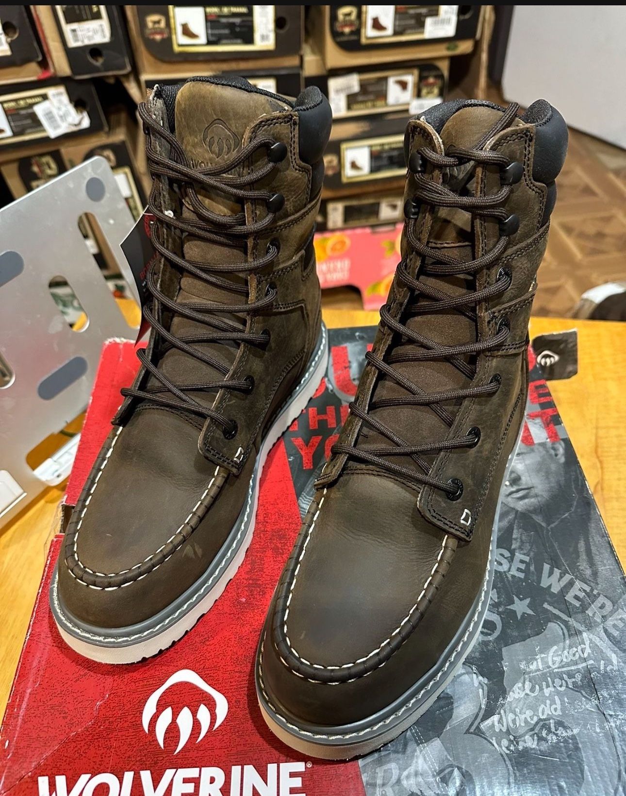 WORK BOOTS π₯Ύ// WOLVERINE //waterproof π¦// Electrical Hazard// Slip resistant And Oil Resistant// Delivery π Available//