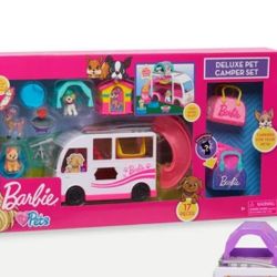 BARBIE DELUXE CAMPER SET WITH PETS 