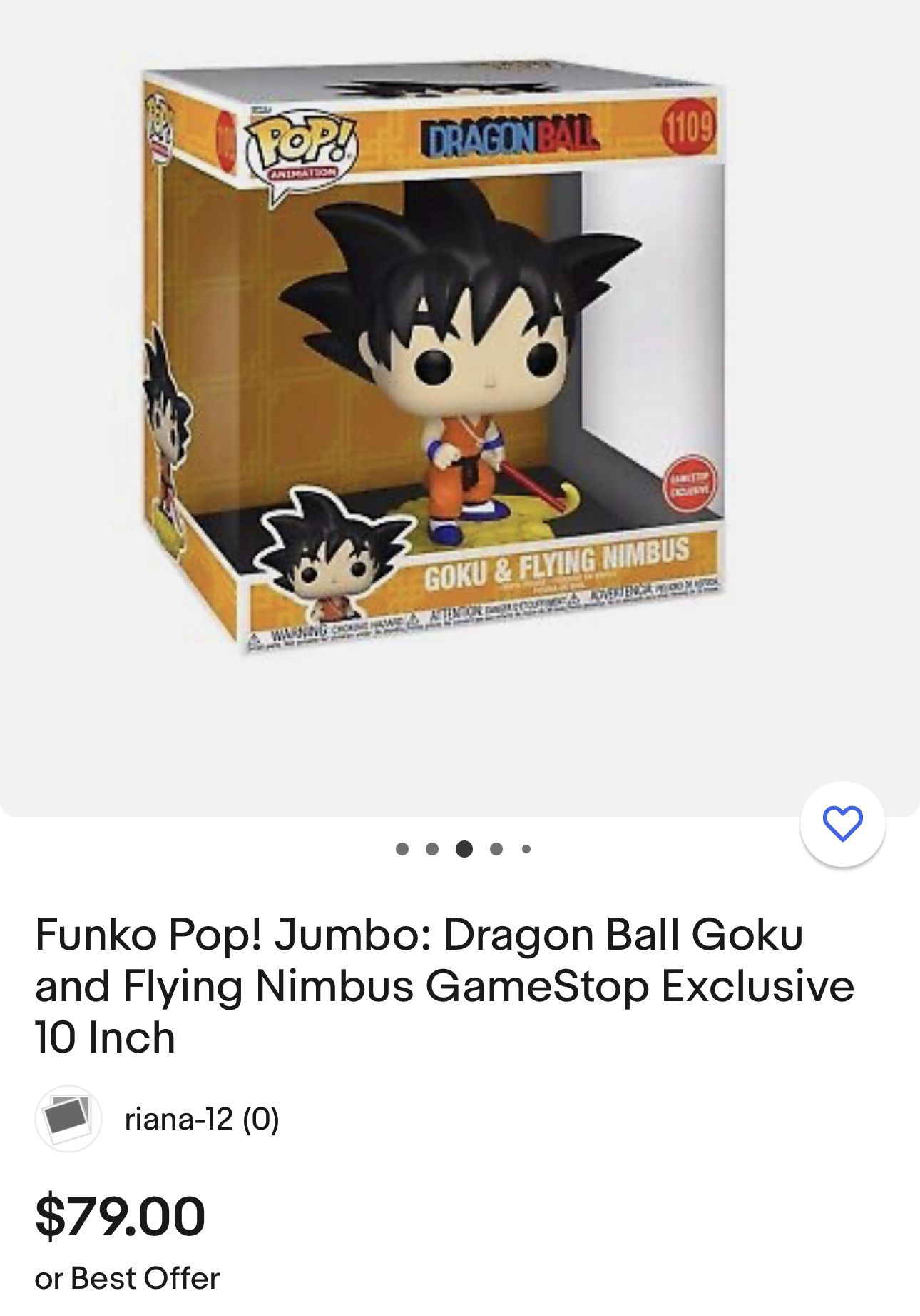 Funko Pop! Jumbo: Dragon Ball Goku and Flying Nimbus GameStop