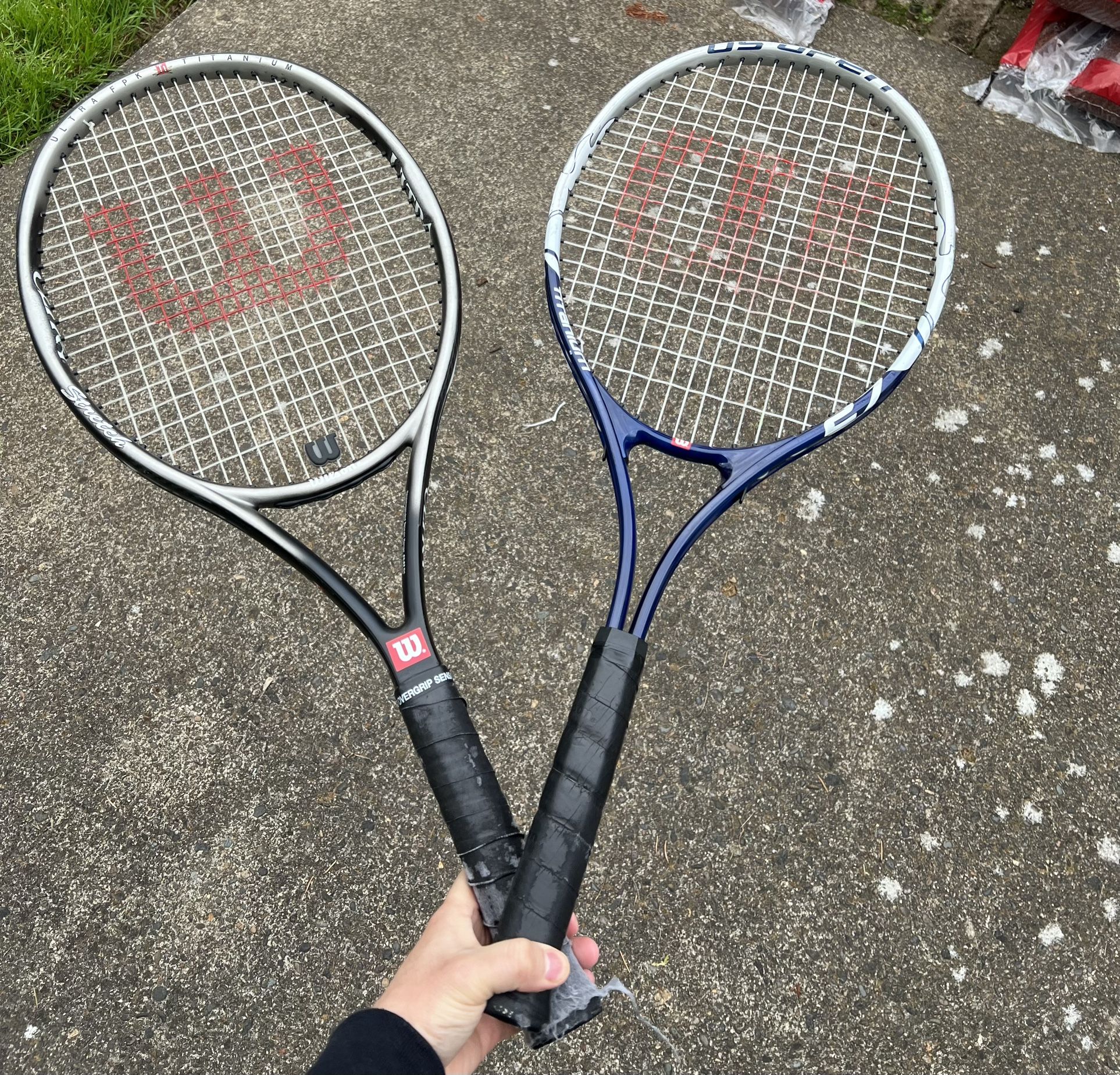 Box Of Tennis Balls and 2 Tennis Rackets