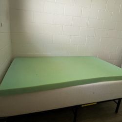 Twin  Bed Frame + Mattress + Foam Topper
