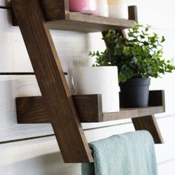 Wall Restroom Shelf With Towel Holder New