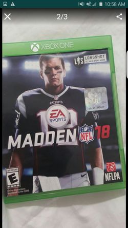 MADDEN NFL 18 xbox1VIDEO GAME USED