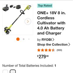 Ryobi One Cordless Cultivator Kit With Battery And Charger Brand New 18 V (BRAND NEW)