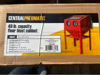 Central pneumatic 40 pound floor sand blast cabinet