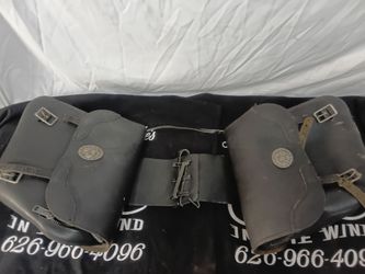 Vintage leather saddlebags