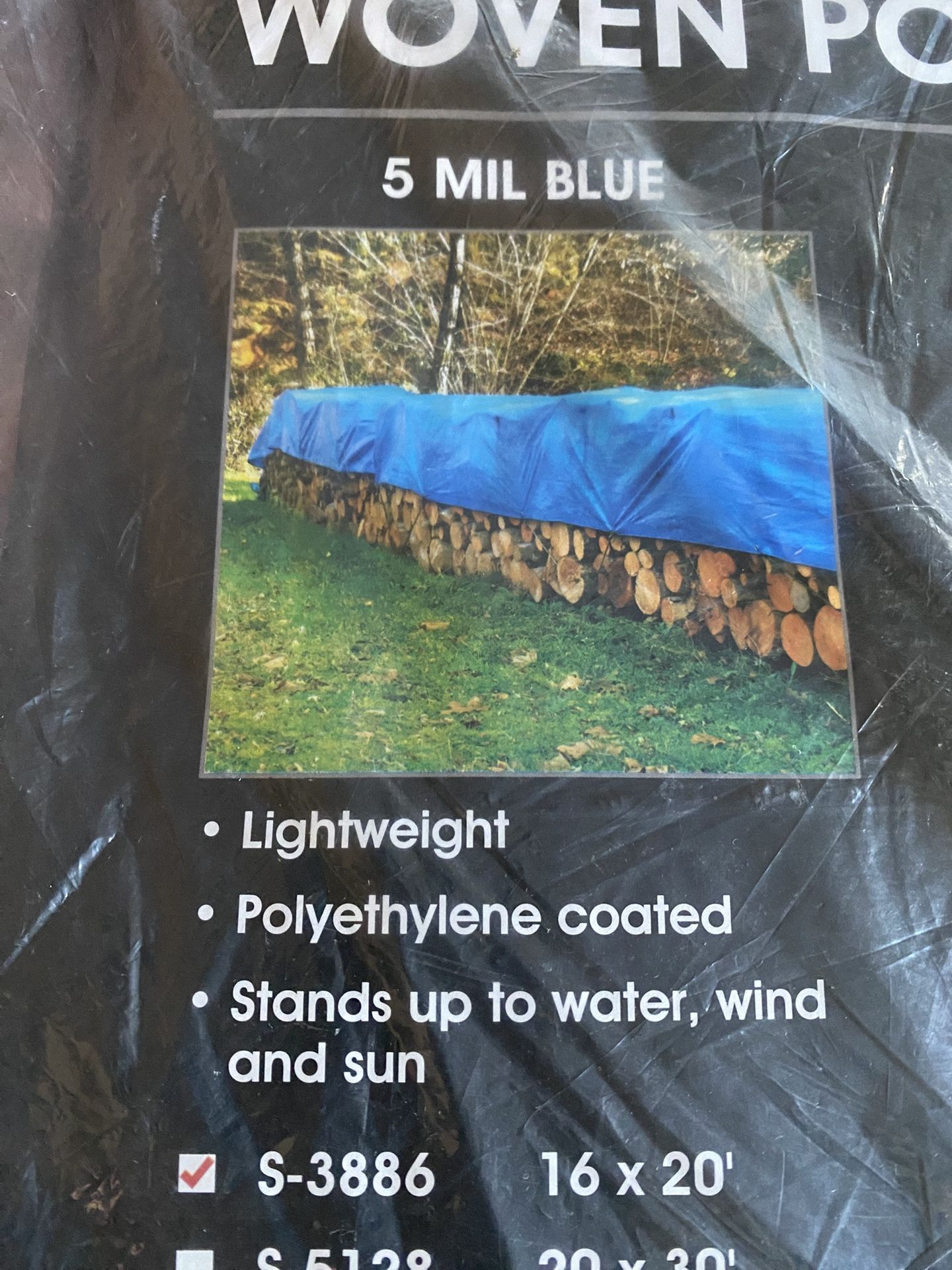 Tarp Uline 16x20 40x60 Woven Poly 5 Mil Blue Cover