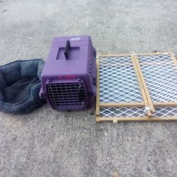 Small Purple Dog Kennel+Gate+Seat