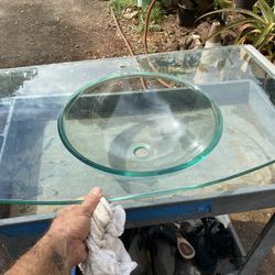 36” Glass Sink 1/2” Thick