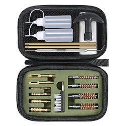 GLORYFIRE Gun Cleaning Kit Handgun Cleaning Kit Pistol Cleaning Kit .22.357/9mm.40.45 Caliber Brass Jags Tips and 2 Empty Bottles for Hunting Shootin