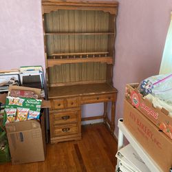 Wood Desk With Hutch Top