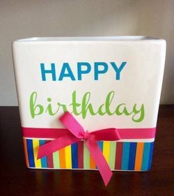 Stylish Happy Birthday Flower Vase Brand New