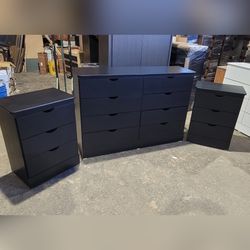 Eight drawers dresser and nightstands