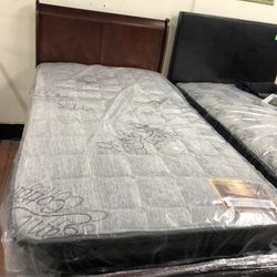 New Twin Size Bed With New Mattress And Box Spring Included