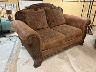 ASHLEY Bradington Truffle Loveseat w/ Reversible Cushions