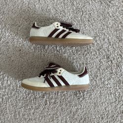 Adidas Wales Bonner Pony Cream And Burgandy Stripe Size 9.5