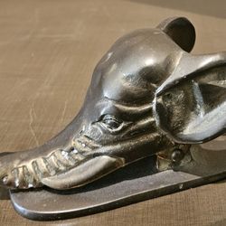 Sigma Brass Elephant Paper Weight Made In Twain