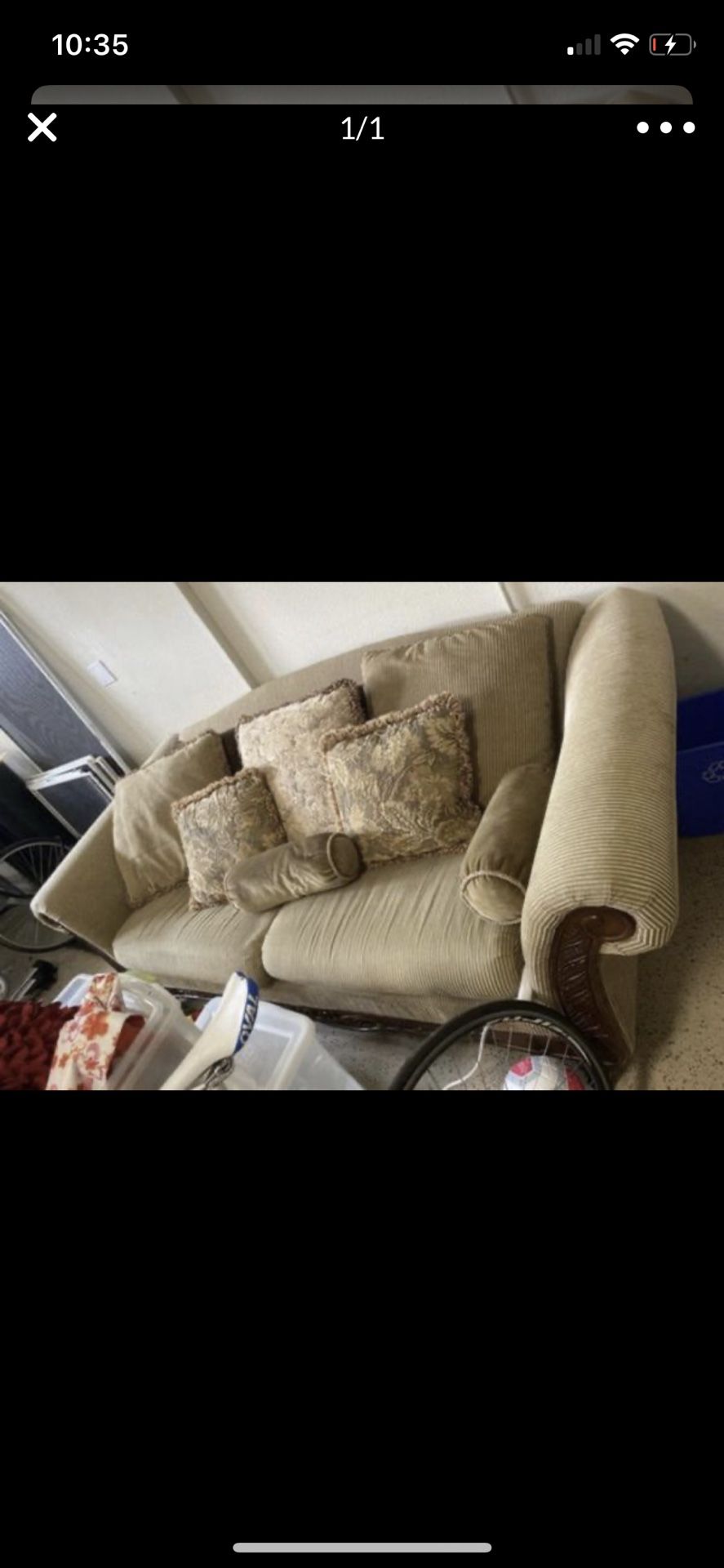 FREE Upholstered Luxe Wood Carved Couch Pillows Included