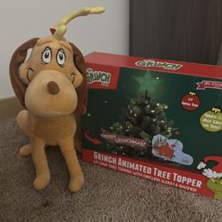 Grinch Tree Topper And Max Plush 