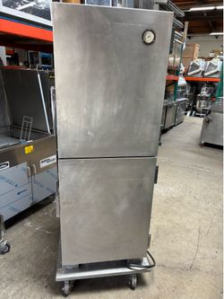Food warmer, full sheet size, enclosed warming cabinet convection fan holding humidity box transport mobile, 120 V. If you see it, that means we have 