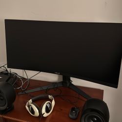 ASUS TUF 34 Inch Curved Gaming Monitor - WQHD (3440x1440), 165Hz, 1ms, Extreme Low Motion Blur, FreeSync Premium, Eye Care, Height Adjustable, Display