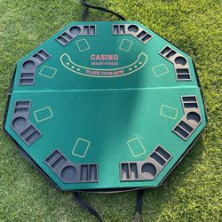 CASINO DEALER'S CHOICE 8 Player Folding Poker Table Top and Carrying Bag 