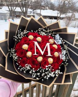 Rose Bouquet With Initial