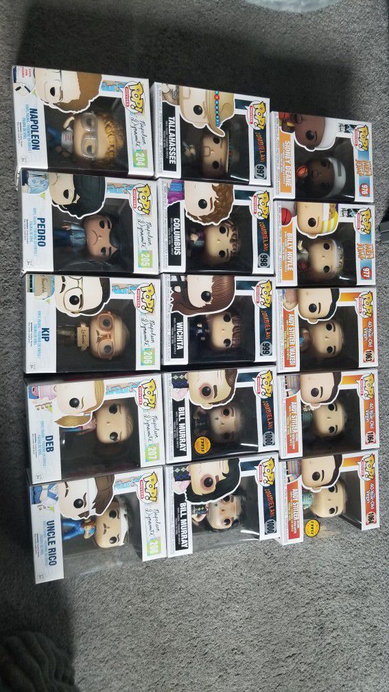 Funko Mixed Lot Of 15 - Napoleon dynamite Set- Zombieland set With Chase And 40 Year old Virgin Set With Chase 