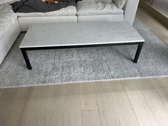 Room & Board Parsons Custom 60x24 Quartz Top Marbled White Coffee Table