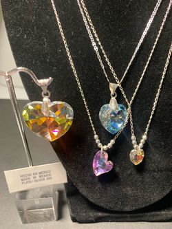 Cadena de plata .925 corazón cristal