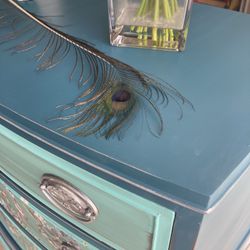 Beautiful Vintage Deep Teal Dresser 