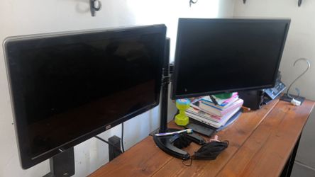 Monitors And Desk