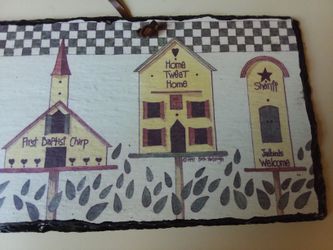 Birdhouse Artwork on Slate