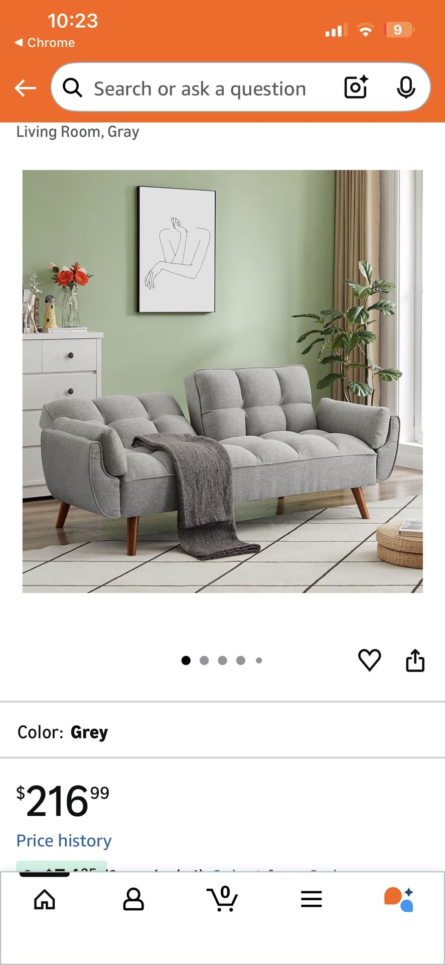 Futon Sofa Bed 76 Inches 