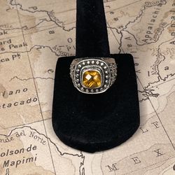 Exquisite Citrine Silver Ring .925