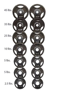 Fitness gear weight plates set. 255 lb total. No bar