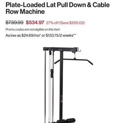 Titan Fitness - Plate-Loaded Lat Pull Down & Cable Row Machine - Like new!
