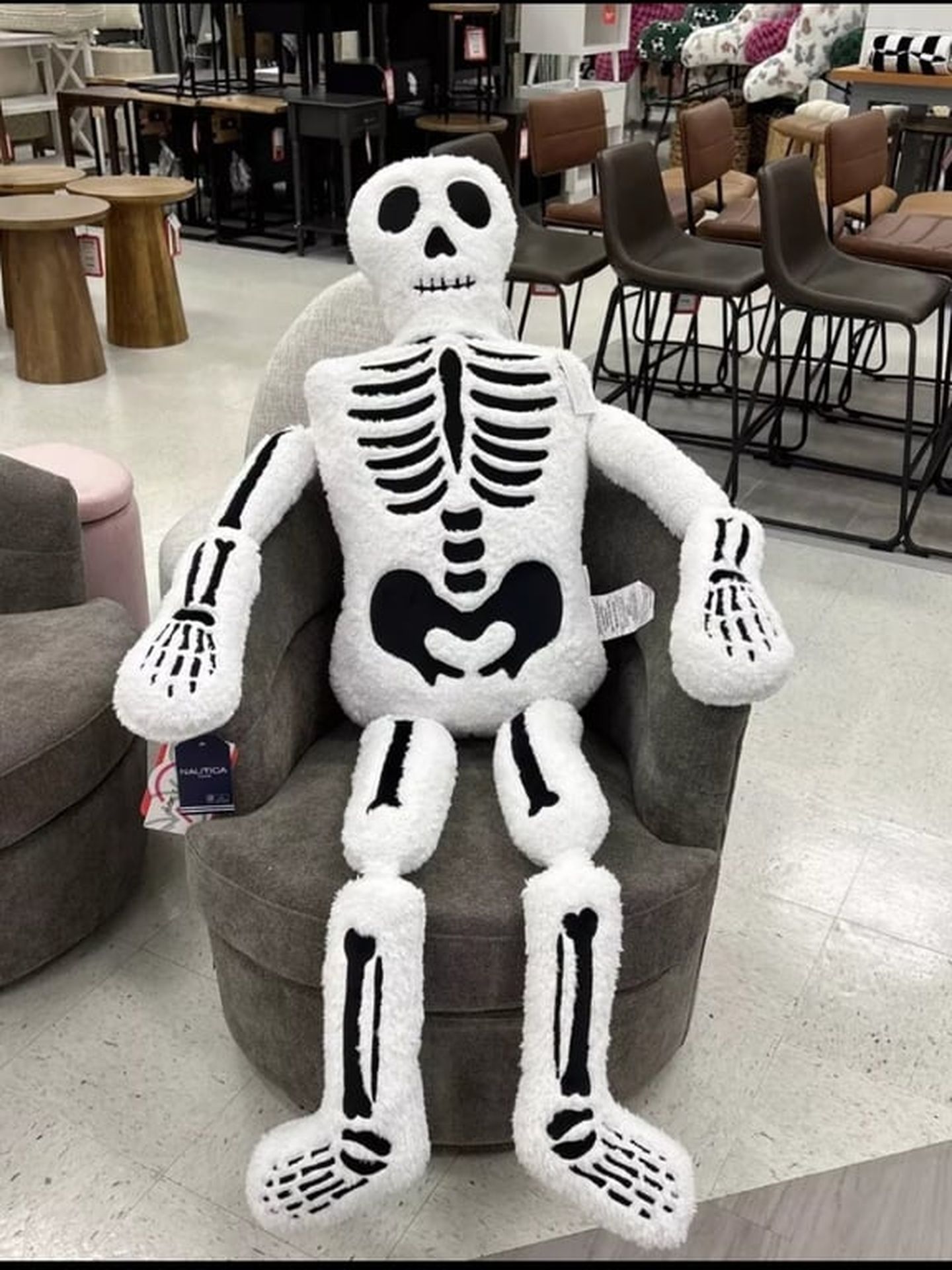 Giant Isaac Mizrahi Skeleton Plush Stuffed Halloween Decoration: TikTok viral