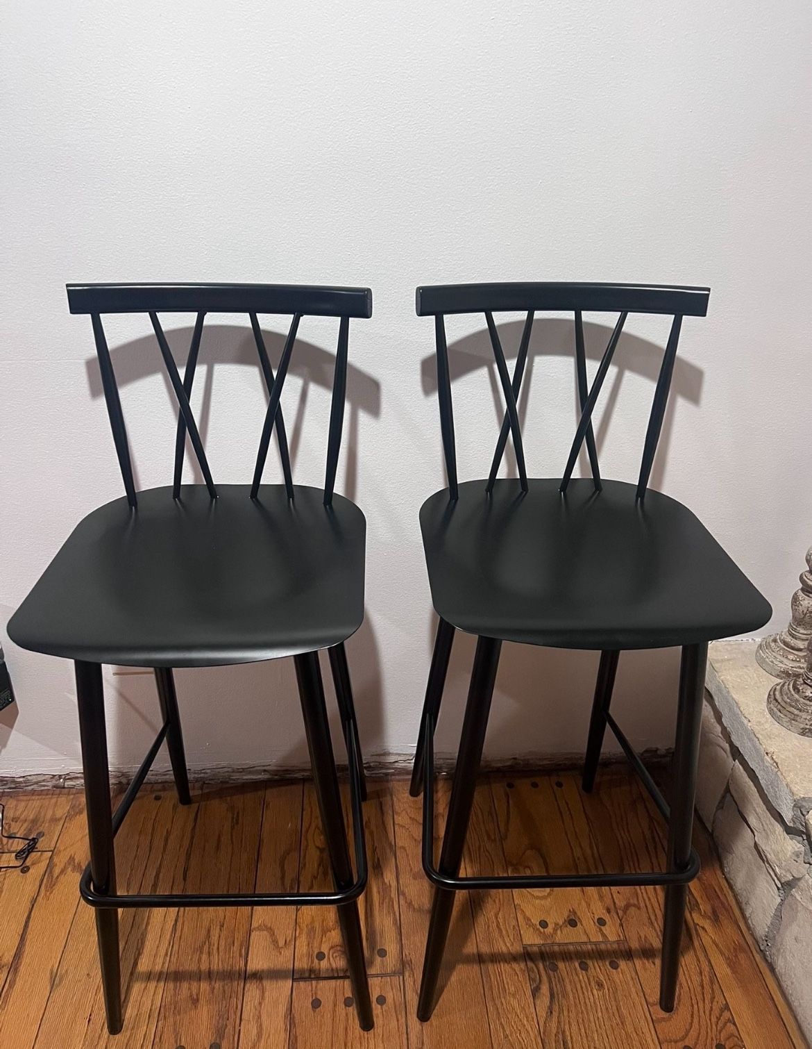 Set of 2 Metal Barstool Black - Threshold