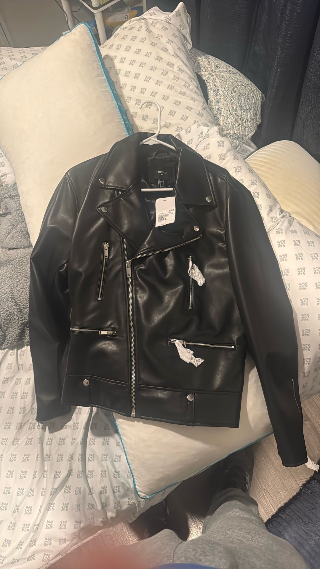 Leather Jacket Men Size Large 