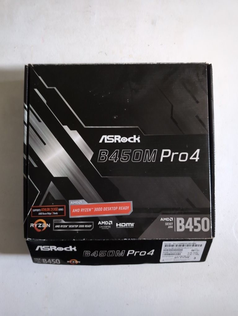PC Parts: Ryzen 5 2600, ASRock B450m Pro-4