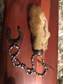 vintage usa lucky charm rabbit foot and Horseshoe